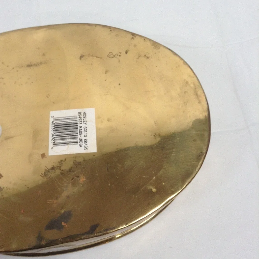 Laquered Solid‎ Brass Hosley Planter Oblong with Handles Made in India